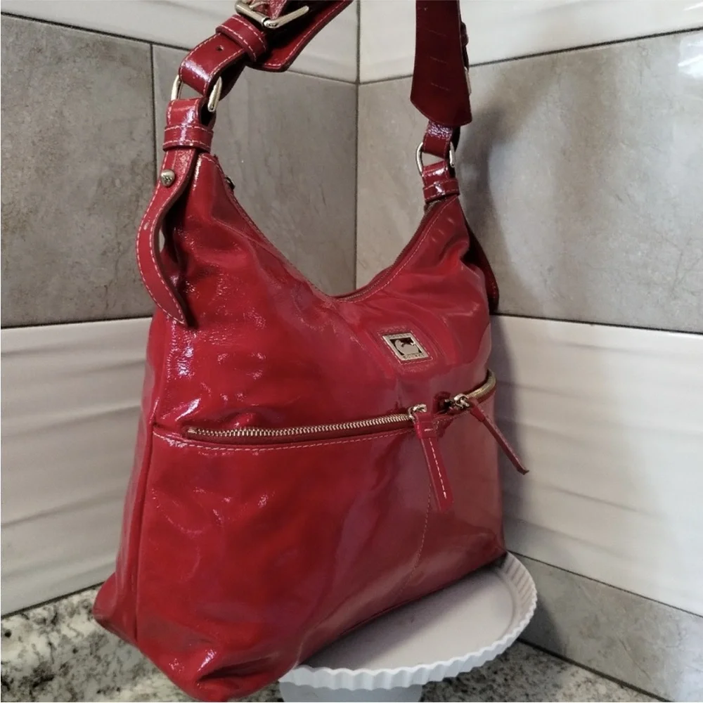 Dooney and Bourke Red Patent Leather Hobo Bag